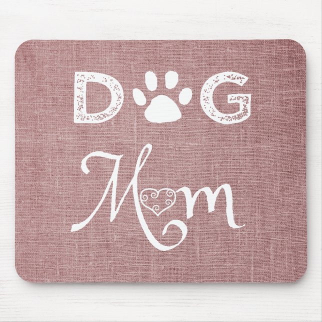 Pink Burlap Hund Mama Mouse Pad Mousepad (Vorne)