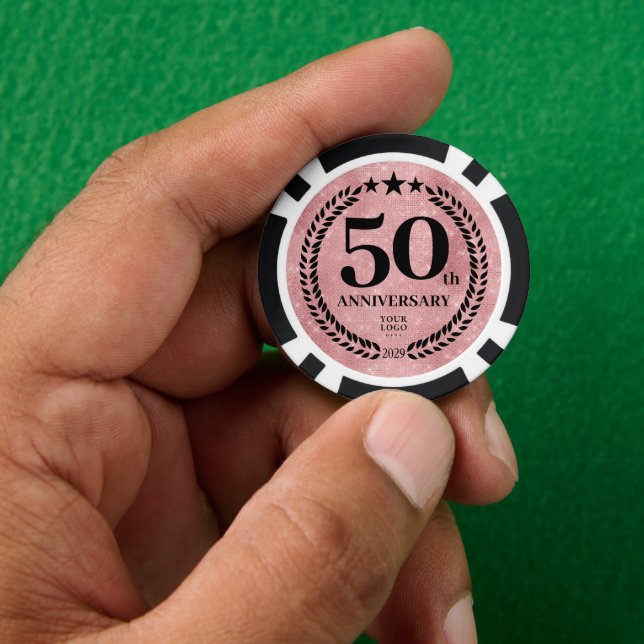 Pink Business 50th Anniversary Pokerchips (Hand)