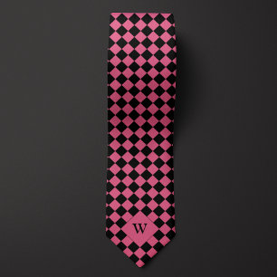 Pink Business Checked Monogram Krawatte