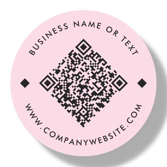 Pink | Business Custom QR Code Runder Aufkleber (Von Creator hochgeladen)
