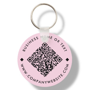 Pink   Business Custom QR Code Schlüsselanhänger