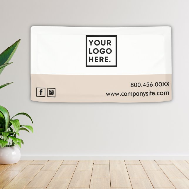 Pink Business Logo Social Media Event Vinyl Banner (Von Creator hochgeladen)
