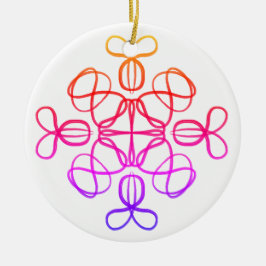 Pink Busy Bee Doodle Mandala #18 Keramik Ornament