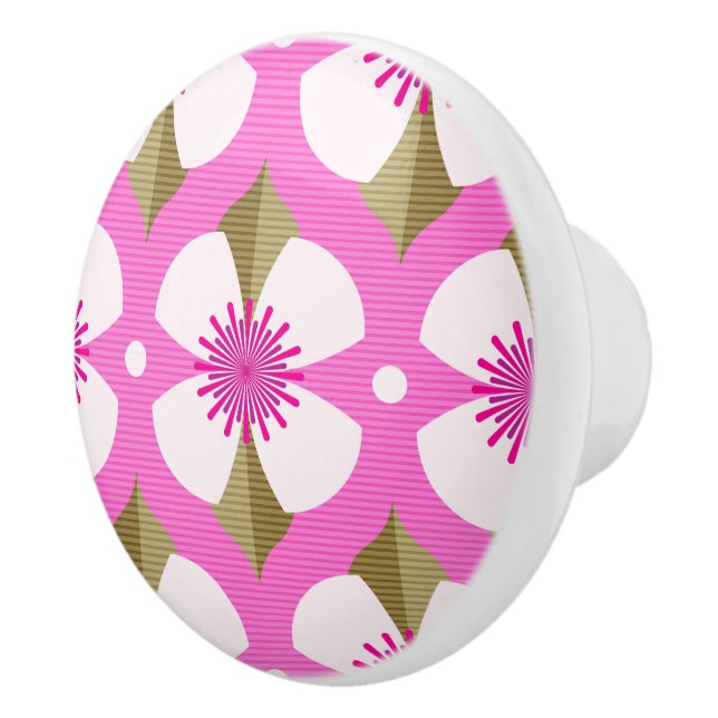 Pink Buttercup Keramikknauf (Rechts)