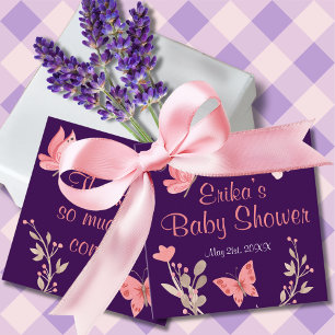 Pink Butterfells Lila Blütendusche Geschenkanhänger