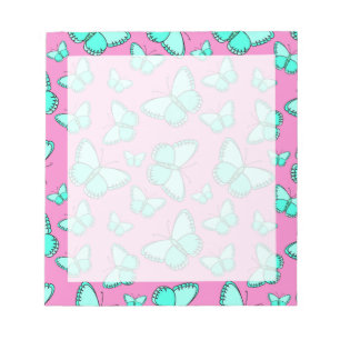 Pink Butterfets Notepad Notizblock