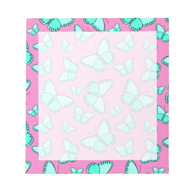 Pink Butterfets Notepad Notizblock (Vorderseite)