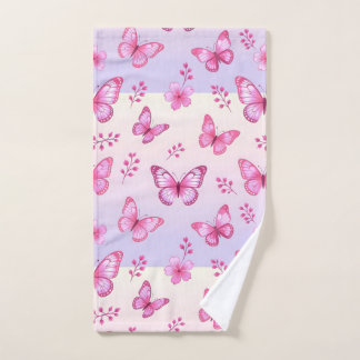 Pink butterflies and flowers pattern