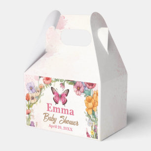 Pink Butterflies Babydusche Blumengarten Geschenkschachtel