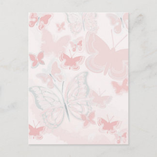 Pink Butterflies Flying Butterfly Watercolor Postkarte