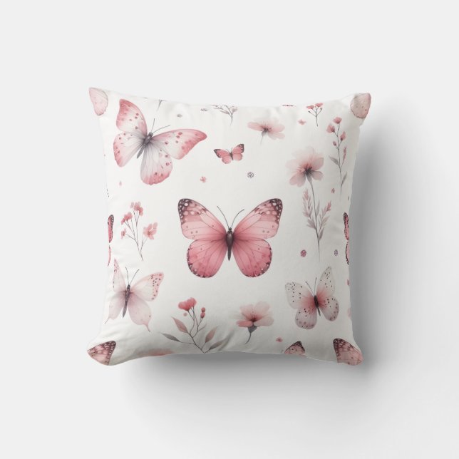 Pink Butterflies  Kissen (Vorderseite)