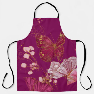 Pink Butterfly Apron Schürze