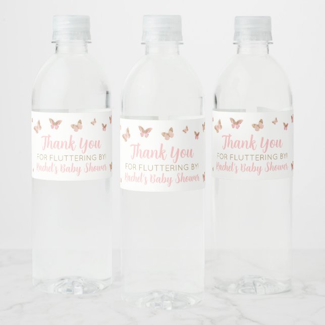 Pink Butterfly Baby Dusche Gefallen Wasserflaschen (Flaschen)