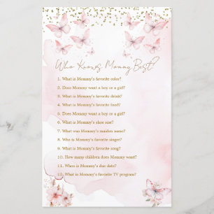 Pink Butterfly Babydusche, die Mommy Best kennt