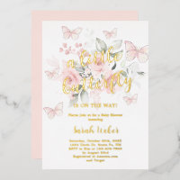 Pink Butterfly Babydusche Girl Real