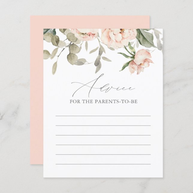 Pink Butterfly Babyduschkarte (Vorne/Hinten)