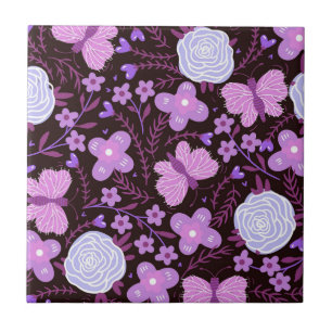 Pink Butterfly-Blume Fliese