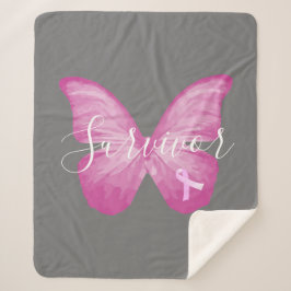 Pink Butterfly Brustkrebs Überleben Sherpadecke
