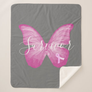 Pink Butterfly Brustkrebs Überleben Sherpadecke