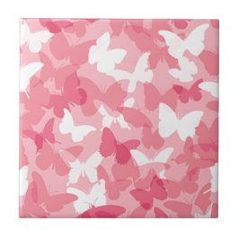 Pink Butterfly Camouflage Fliese
