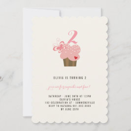 Pink Butterfly Cupcake Girl Geburtstagsparty Einla Einladung