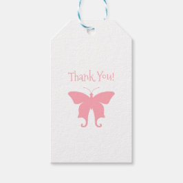 Pink Butterfly Danke Geschenkanhänger