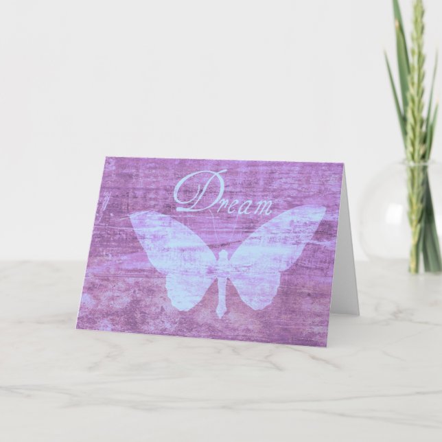 Pink Butterfly Dream Card Karte (Vorderseite)