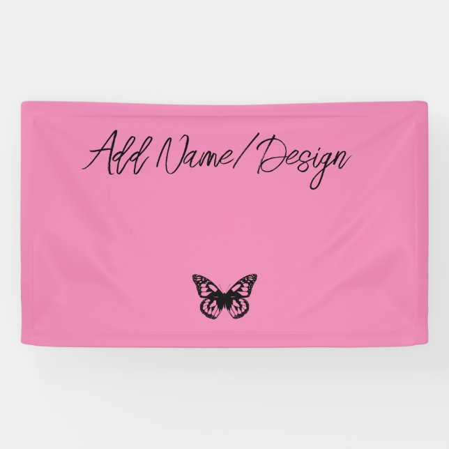 Pink Butterfly - Erstellen Sie Ihr eigenes Banner  (Horizontal)