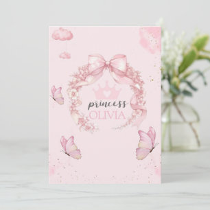 Pink Butterfly Erstgeburt Einladung für Baby Girl