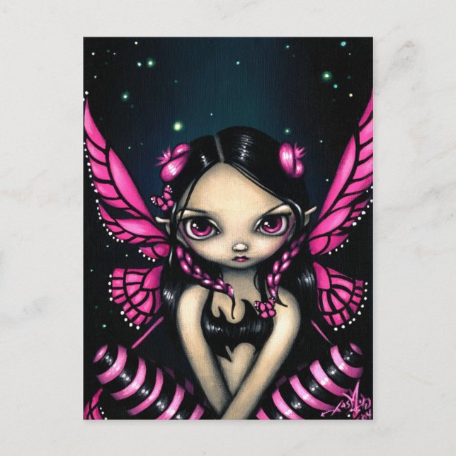 "Pink Butterfly Fairy" Postkarte (Vorderseite)