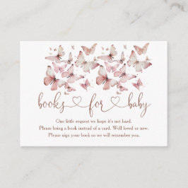 Pink Butterfly Girl Babydusche Bücher für Baby Begleitkarte