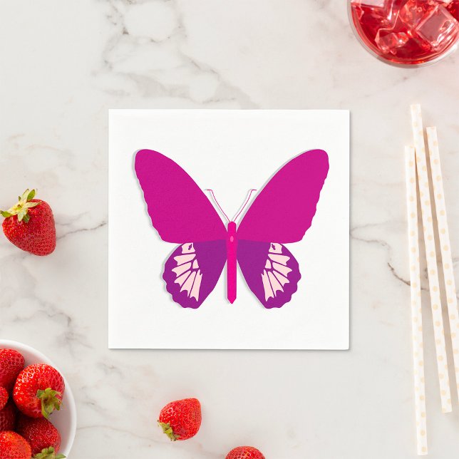 Pink Butterfly Insektenpapier Napkins Serviette (Von Creator hochgeladen)