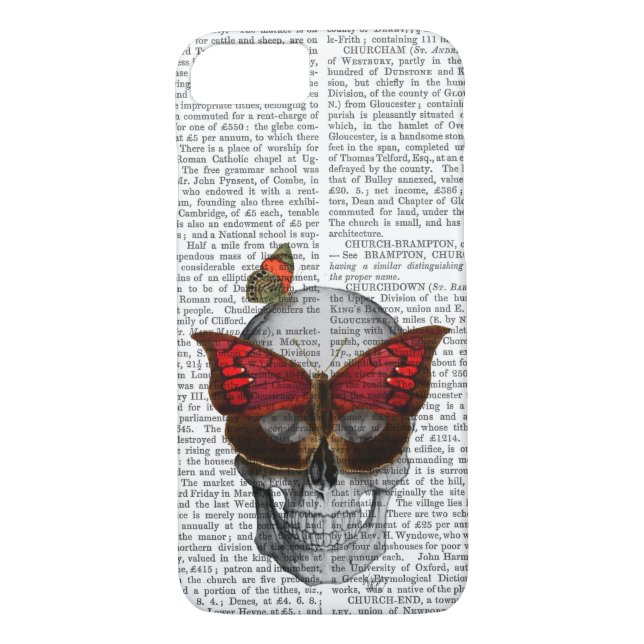 Pink Butterfly Mask Skull Case-Mate iPhone Hülle (Rückseite)