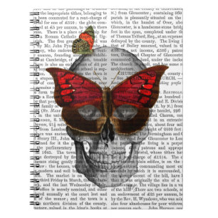 Pink Butterfly Mask Skull Notizblock