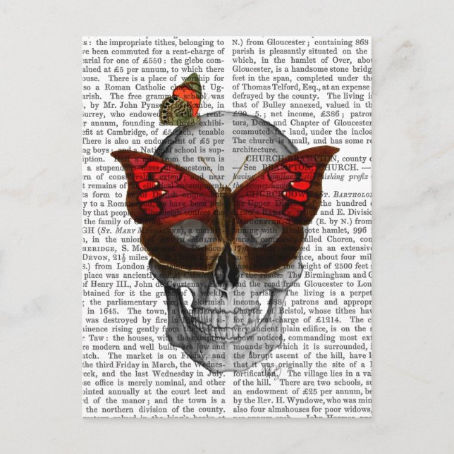 Pink Butterfly Mask Skull Postkarte (Vorderseite)