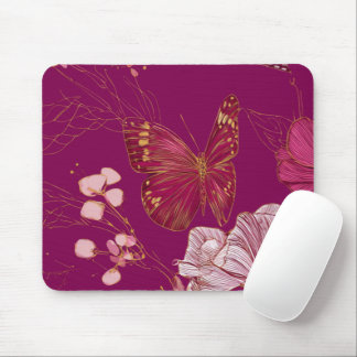 Pink Butterfly Mousepad