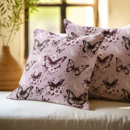 Pink Butterfly Pattern Kissen