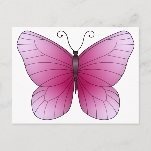 Pink Butterfly Postkarte (Vorderseite)