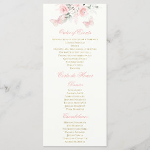 Pink Butterfly Quinceañera Programm
