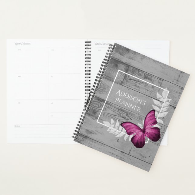 Pink Butterfly Rustikaler Planet Planer (Anzeige)