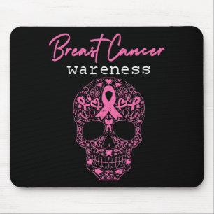 Pink Butterfly Schädel Brustkrebs Bewusstsein Hall Mousepad