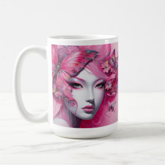 Pink Butterfly Tasse