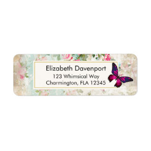 Pink Butterfly und Shabby Vintage Rose