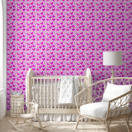 Pink Butterfly Wall Paper Tapete