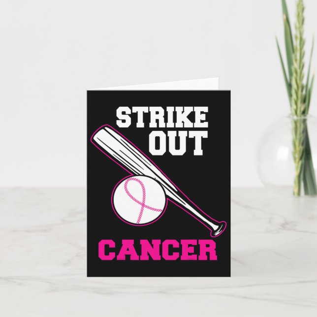 Pink Bysebyll Strip out Cool Breast Cancer Awaren Karte (Vorderseite)