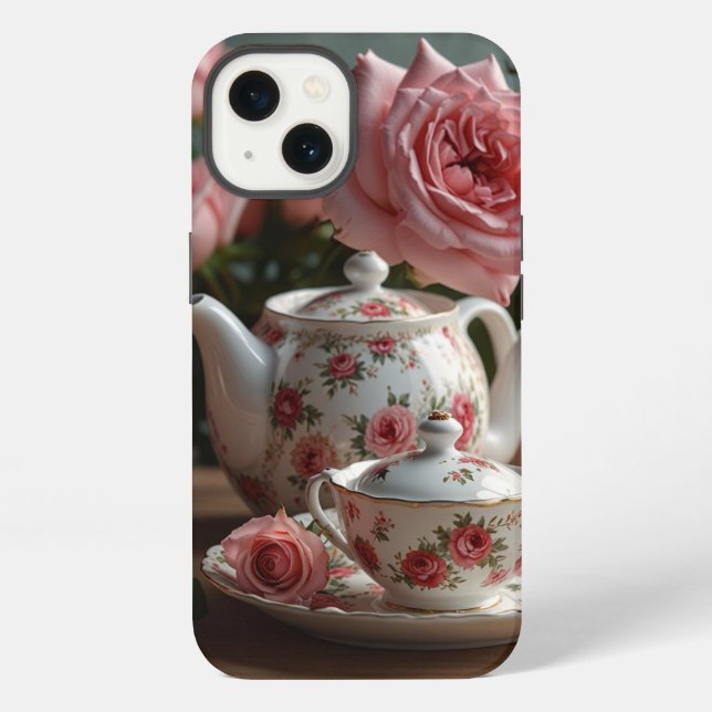 Pink Cabbage Rose Tee iPhone / iPad Hülle (Rückseite)