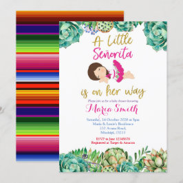 Pink Cactus Fiesta Baby Senorita Baby Dusche Einladung