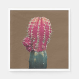 Pink Cactus Foto Paper Napkins Serviette
