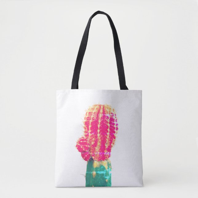 Pink Cactus Foto Tote Bag Tasche (Vorderseite)