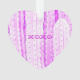 Pink Cactus Saguaro XOXO Herz Liebe Wüstengenuss Ornament